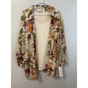 Alfred Dunner Pullover Two in One Multicolor Top Women's Size 24